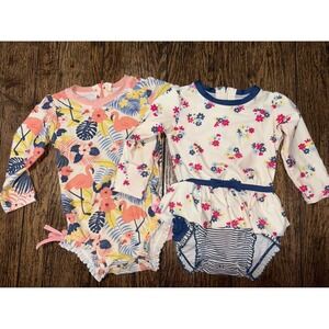 Rufflebutts  floral swim suit lot of 2 18/24 months